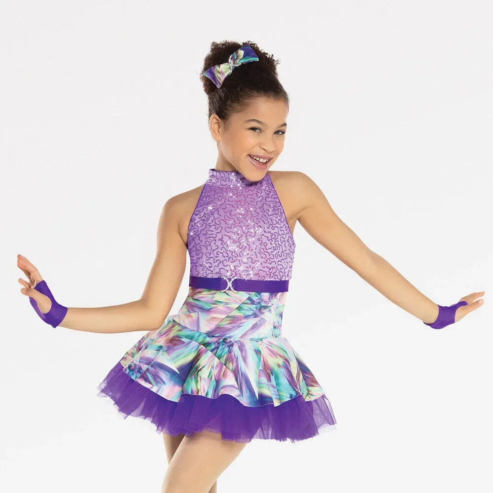 Pre-Owned Dance Costume Large Child Purple Revolution RC20936 Jazz Tap Clogging